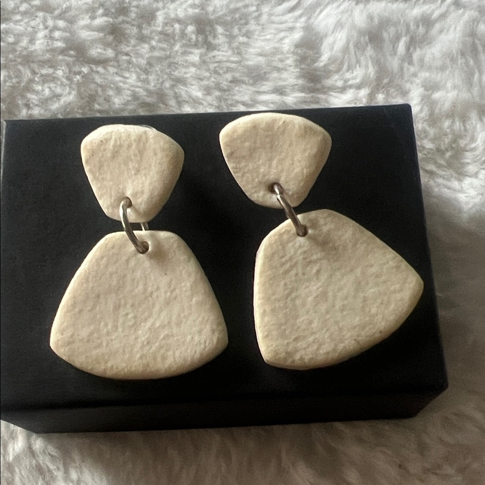 Elegant Cream Dangle Earrings